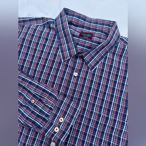 UNTUCKit Men's 3XL Cormons 40220 Red Blue Plaid Long Sleeve Button Up Shirt SH14